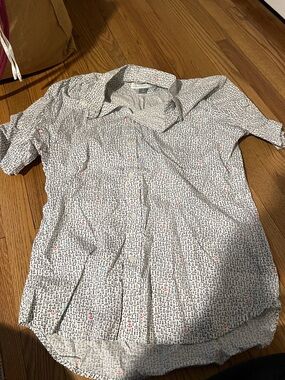 Men's Short-Sleeve Anchor Print Shirt - White